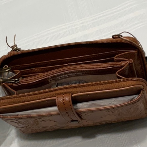 The Sak Brown Embossed Wristlet/Crossbody Bag - Picture 5 of 6